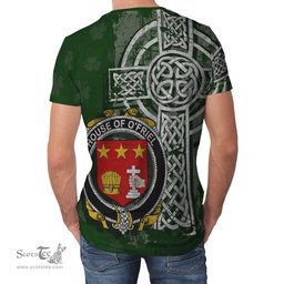 ScotsTee Shop Irish Friel or O'Friel Coat of Arms Irish Family Crest T Shirt Irish Shamrock Celtic Cross Green T Shirt