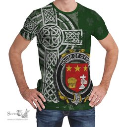 ScotsTee Shop Irish Friel or O'Friel Coat of Arms Irish Family Crest T Shirt Irish Shamrock Celtic Cross Green T Shirt