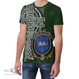 ScotsTee Shop Irish Gorman or McGorman Coat of Arms Irish Family Crest T Shirt Irish Shamrock Celtic Cross Green T Shirt