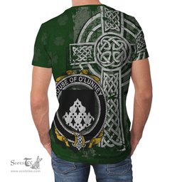 ScotsTee Shop Irish Looney or O'Lunney Coat of Arms Irish Family Crest T Shirt Irish Shamrock Celtic Cross Green T Shirt