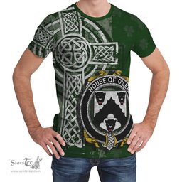 ScotsTee Shop Irish Lee or O'Lee Coat of Arms Irish Family Crest T Shirt Irish Shamrock Celtic Cross Green T Shirt