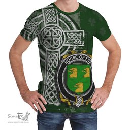 ScotsTee Shop Irish Kee or McKee Coat of Arms Irish Family Crest T Shirt Irish Shamrock Celtic Cross Green T Shirt