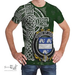 ScotsTee Shop Irish Leman or Lemon Coat of Arms Irish Family Crest T Shirt Irish Shamrock Celtic Cross Green T Shirt