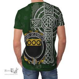 ScotsTee Shop Irish Hogan or O'Hogan Coat of Arms Irish Family Crest T Shirt Irish Shamrock Celtic Cross Green T Shirt