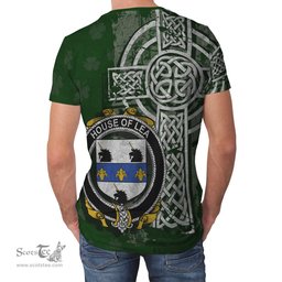 ScotsTee Shop Irish Lea or McLea Coat of Arms Irish Family Crest T Shirt Irish Shamrock Celtic Cross Green T Shirt