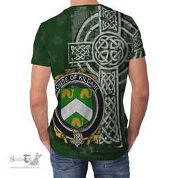ScotsTee Shop Irish Kildahl Coat of Arms Irish Family Crest T Shirt Irish Shamrock Celtic Cross Green T Shirt