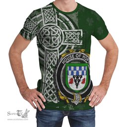 ScotsTee Shop Irish Hope Coat of Arms Irish Family Crest T Shirt Irish Shamrock Celtic Cross Green T Shirt