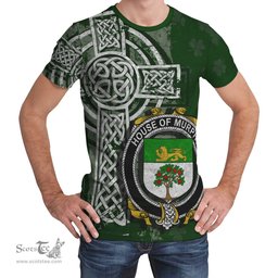 ScotsTee Shop Irish Murphy (Wexford) Coat of Arms Irish Family Crest T Shirt Irish Shamrock Celtic Cross Green T Shirt