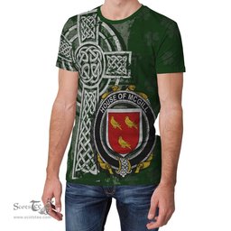 ScotsTee Shop Irish McGill Coat of Arms Irish Family Crest T Shirt Irish Shamrock Celtic Cross Green T Shirt