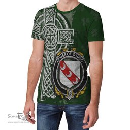 ScotsTee Shop Irish Ring or O'Ring Coat of Arms Irish Family Crest T Shirt Irish Shamrock Celtic Cross Green T Shirt