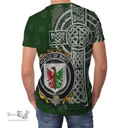 ScotsTee Shop Irish Mape Coat of Arms Irish Family Crest T Shirt Irish Shamrock Celtic Cross Green T Shirt