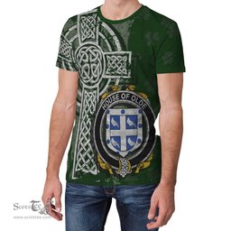ScotsTee Shop Irish Olde Coat of Arms Irish Family Crest T Shirt Irish Shamrock Celtic Cross Green T Shirt