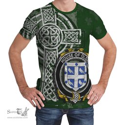 ScotsTee Shop Irish Olde Coat of Arms Irish Family Crest T Shirt Irish Shamrock Celtic Cross Green T Shirt