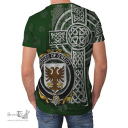 ScotsTee Shop Irish Reidy or O'Reidy Coat of Arms Irish Family Crest T Shirt Irish Shamrock Celtic Cross Green T Shirt