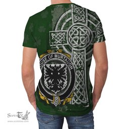 ScotsTee Shop Irish Murtaugh Coat of Arms Irish Family Crest T Shirt Irish Shamrock Celtic Cross Green T Shirt