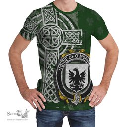 ScotsTee Shop Irish Moriarty or O'Moriarty Coat of Arms Irish Family Crest T Shirt Irish Shamrock Celtic Cross Green T Shirt