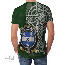 ScotsTee Shop Irish Traynor or Trainer Coat of Arms Irish Family Crest T Shirt Irish Shamrock Celtic Cross Green T Shirt