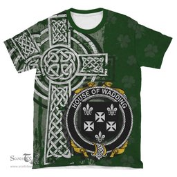 ScotsTee Shop Irish Wadding Coat of Arms Irish Family Crest T Shirt Irish Shamrock Celtic Cross Green T Shirt