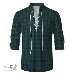 ScotsTee Shop Scottish Austin Clan Tartan Mens Scottish Jacobite Ghillie Casual Shirt