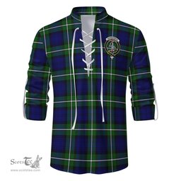 ScotsTee Shop Scottish Bannerman Clan Crest Tartan Mens Scottish Jacobite Ghillie Casual Shirt