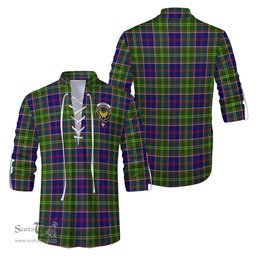 ScotsTee Shop Scottish Arnott Clan Crest Tartan Mens Scottish Jacobite Ghillie Casual Shirt