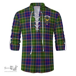 ScotsTee Shop Scottish Arnott Clan Crest Tartan Mens Scottish Jacobite Ghillie Casual Shirt