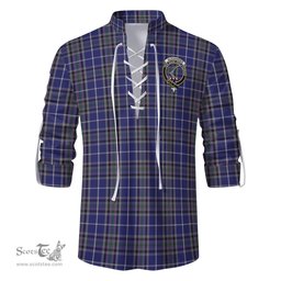 ScotsTee Shop Scottish Alexander of Menstry Clan Crest Tartan Mens Scottish Jacobite Ghillie Casual Shirt