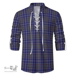 ScotsTee Shop Scottish Alexander of Menstry Clan Tartan Mens Scottish Jacobite Ghillie Casual Shirt