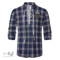ScotsTee Shop Scottish Baird Dress Clan Crest Tartan Mens Scottish Jacobite Ghillie Casual Shirt