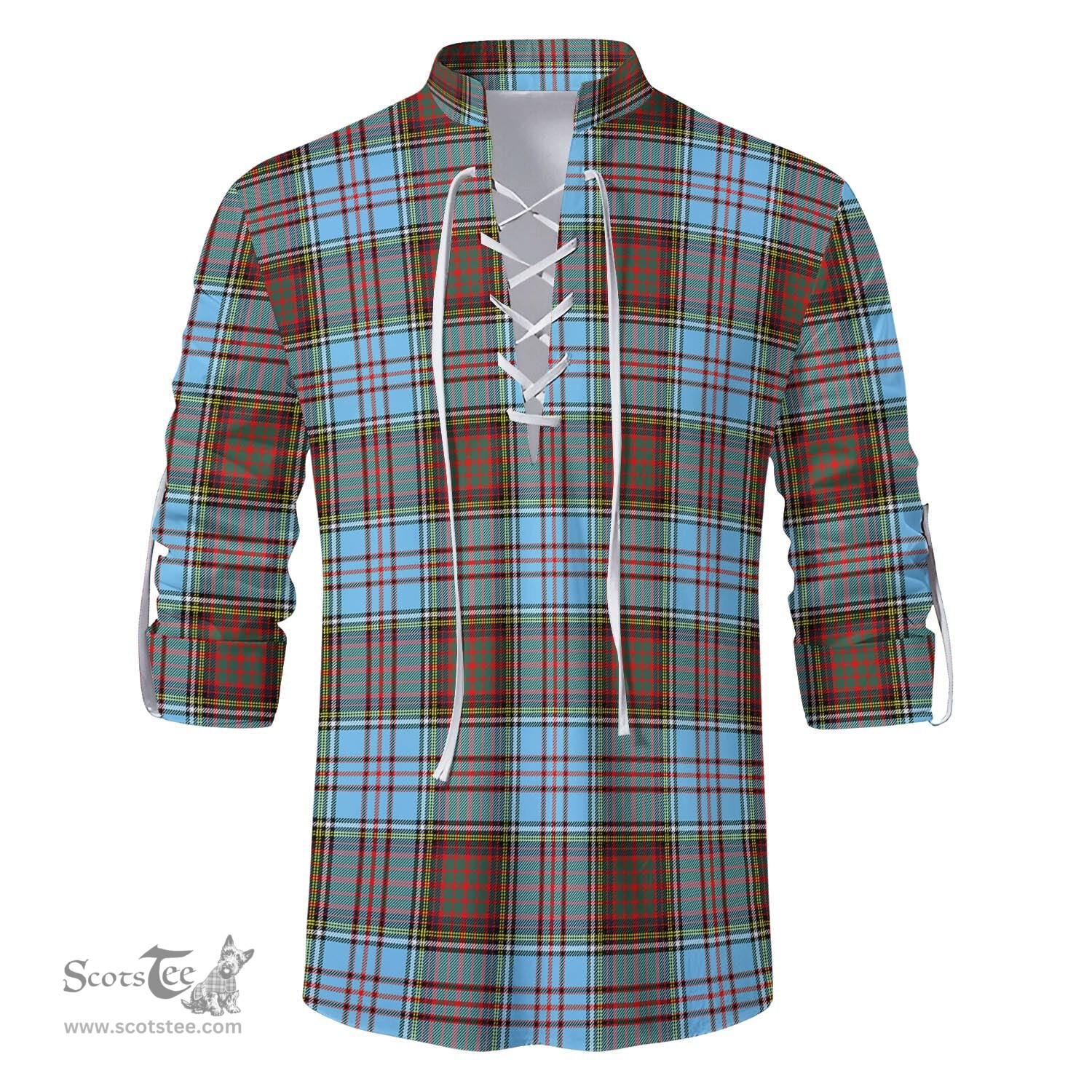 ScotsTee Shop Scottish Anderson Ancient Clan Tartan Mens Scottish Jacobite Ghillie Casual Shirt