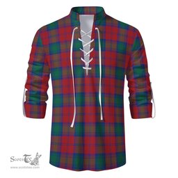 ScotsTee Shop Scottish Auchinleck Clan Tartan Mens Scottish Jacobite Ghillie Casual Shirt