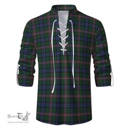 ScotsTee Shop Scottish Allison Clan Tartan Mens Scottish Jacobite Ghillie Casual Shirt