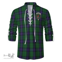 ScotsTee Shop Scottish Armstrong Clan Crest Tartan Mens Scottish Jacobite Ghillie Casual Shirt
