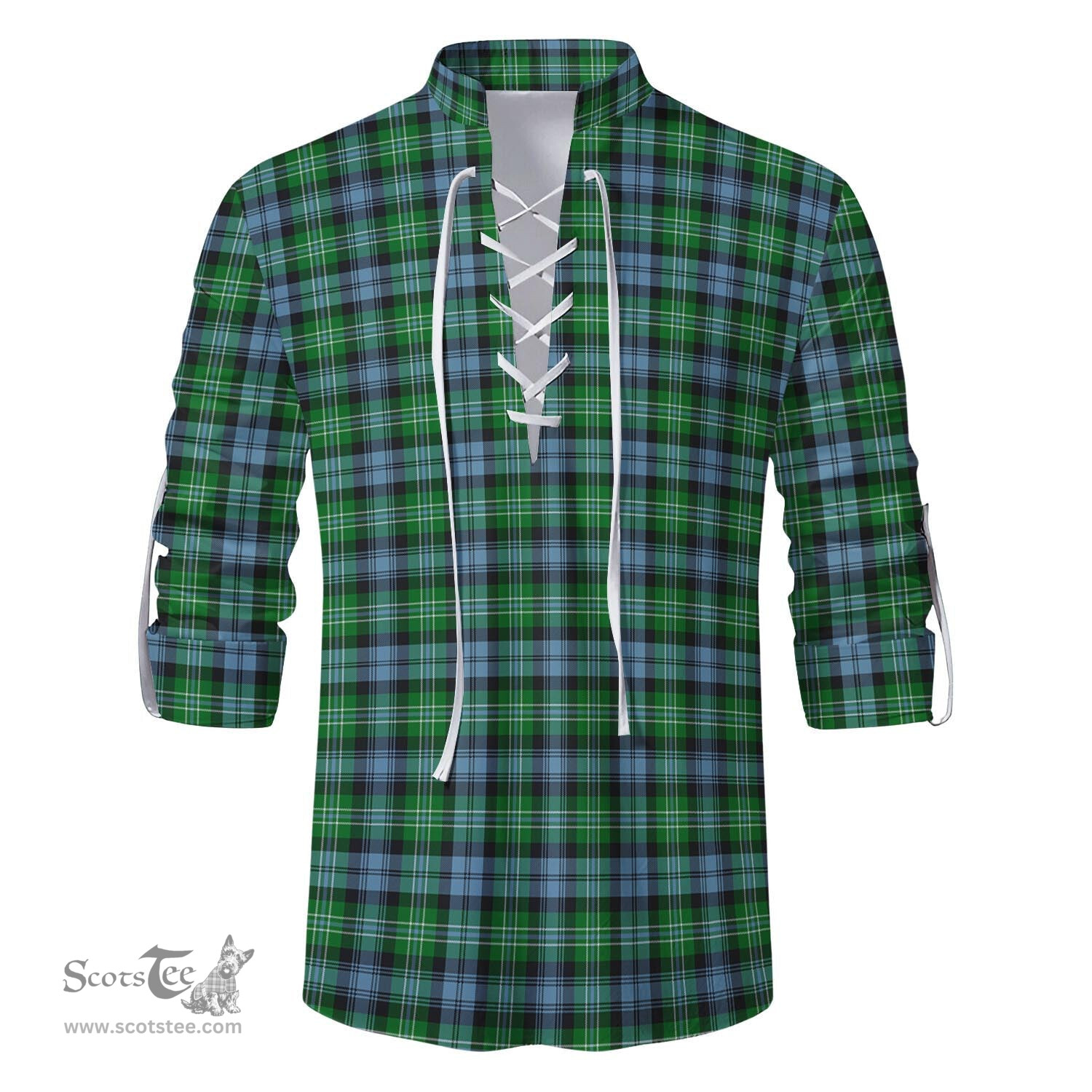 ScotsTee Shop Scottish Arbuthnot Ancient Clan Tartan Mens Scottish Jacobite Ghillie Casual Shirt