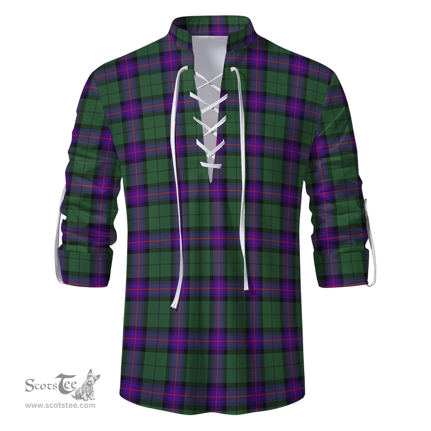 ScotsTee Shop Scottish Armstrong Modern Clan Tartan Mens Scottish Jacobite Ghillie Casual Shirt