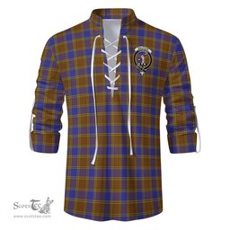 ScotsTee Shop Scottish Balfour Modern Clan Crest Tartan Mens Scottish Jacobite Ghillie Casual Shirt