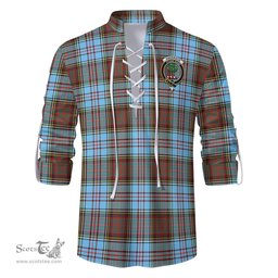 ScotsTee Shop Scottish Anderson Ancient Clan Crest Tartan Mens Scottish Jacobite Ghillie Casual Shirt