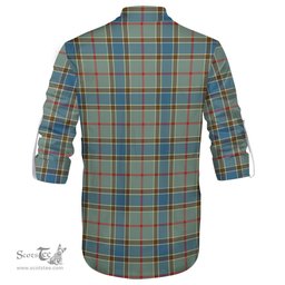 ScotsTee Shop Scottish Balfour Blue Clan Tartan Mens Scottish Jacobite Ghillie Casual Shirt