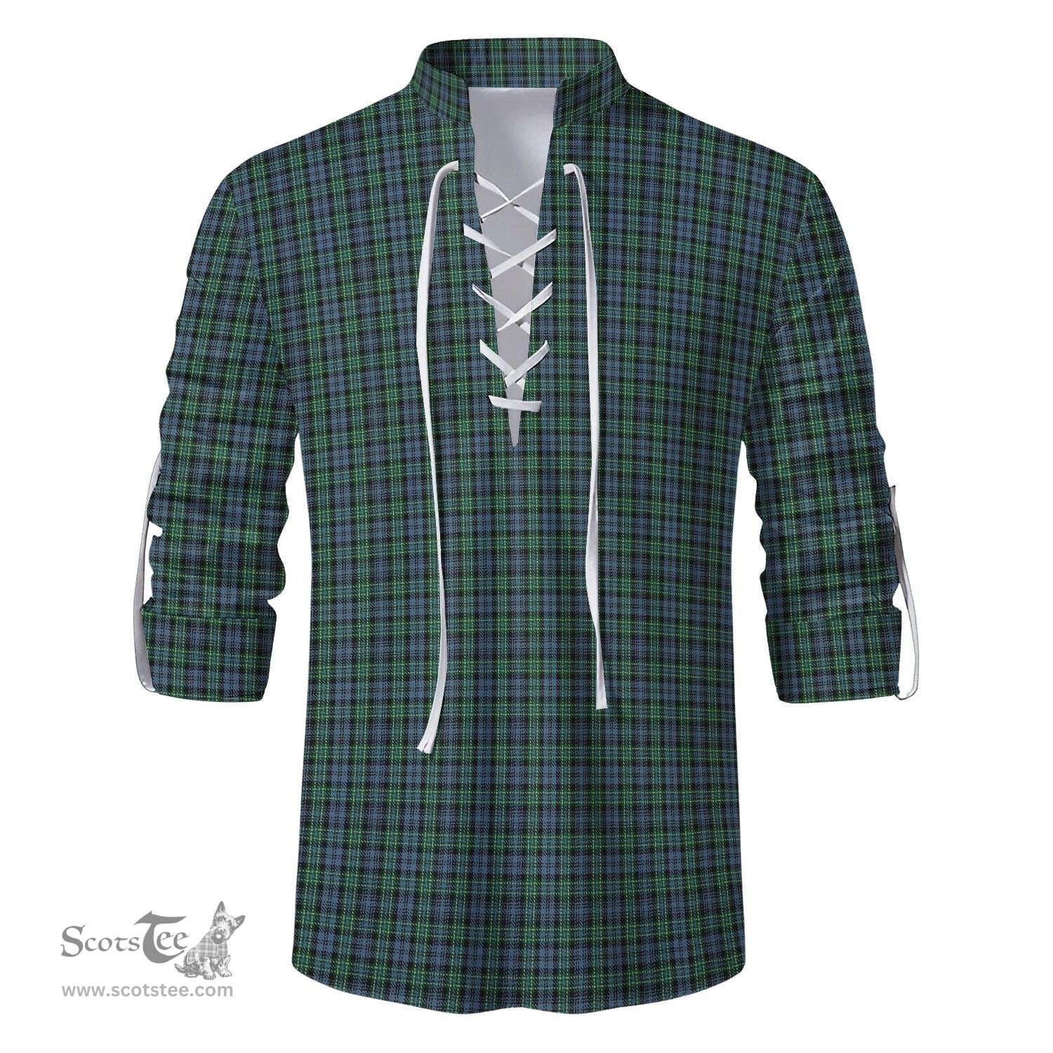 ScotsTee Shop Scottish Arbuthnot Clan Tartan Mens Scottish Jacobite Ghillie Casual Shirt