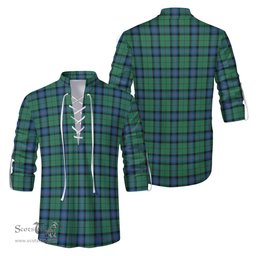 ScotsTee Shop Scottish Armstrong Ancient Clan Tartan Mens Scottish Jacobite Ghillie Casual Shirt