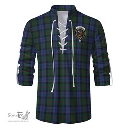 ScotsTee Shop Scottish Baird Clan Crest Tartan Mens Scottish Jacobite Ghillie Casual Shirt