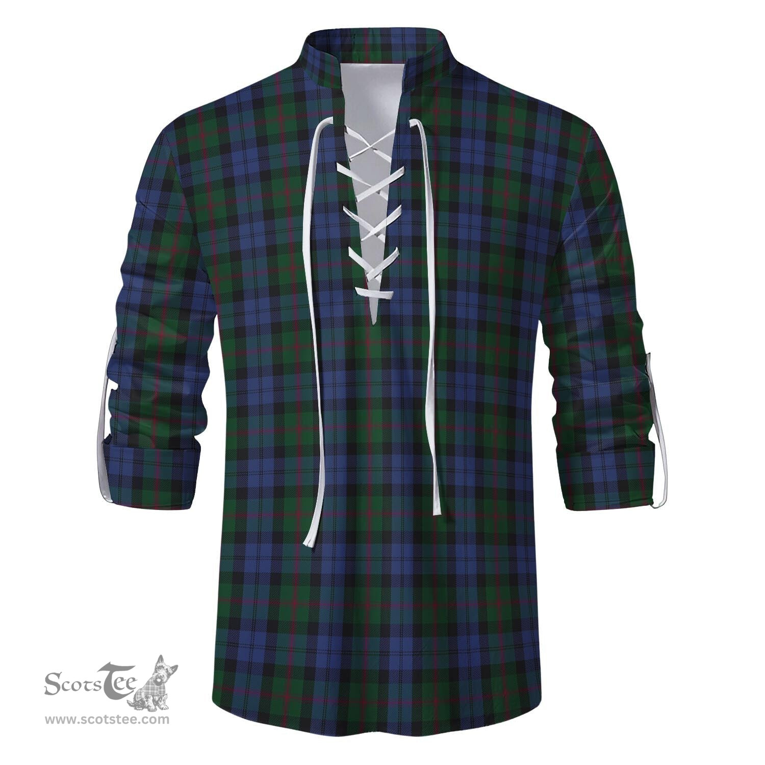 ScotsTee Shop Scottish Baird Clan Tartan Mens Scottish Jacobite Ghillie Casual Shirt