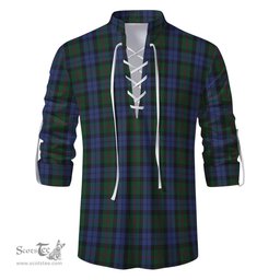 ScotsTee Shop Scottish Baird Clan Tartan Mens Scottish Jacobite Ghillie Casual Shirt