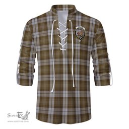 ScotsTee Shop Scottish Baillie Dress Clan Crest Tartan Mens Scottish Jacobite Ghillie Casual Shirt