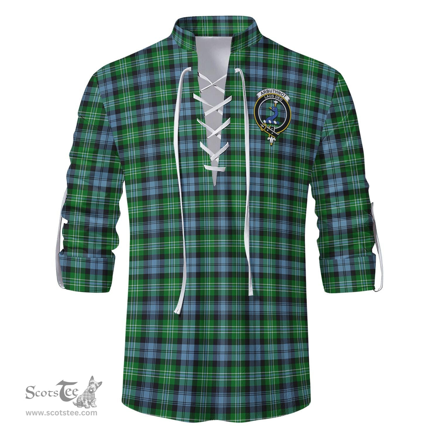 ScotsTee Shop Scottish Arbuthnot Ancient Clan Crest Tartan Mens Scottish Jacobite Ghillie Casual Shirt