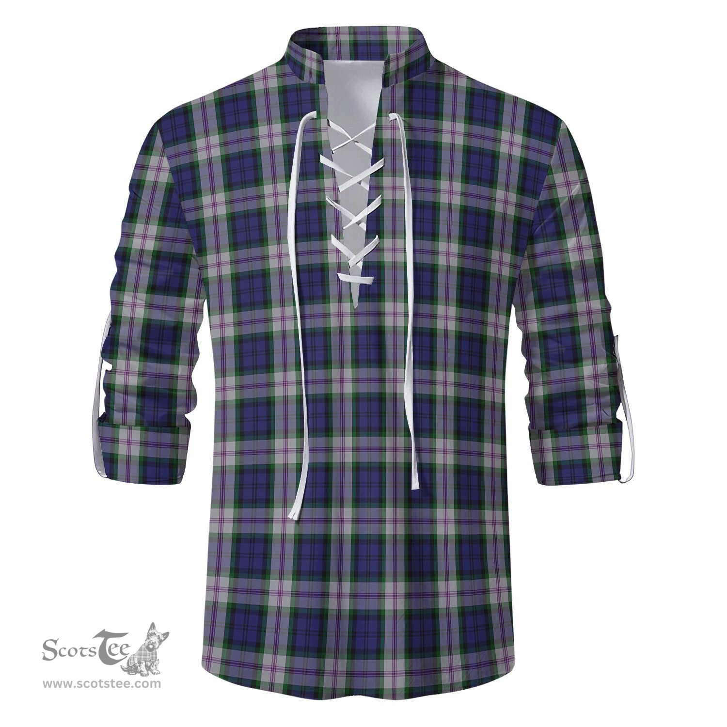 ScotsTee Shop Scottish Baird Dress Clan Tartan Mens Scottish Jacobite Ghillie Casual Shirt