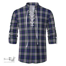 ScotsTee Shop Scottish Baird Dress Clan Tartan Mens Scottish Jacobite Ghillie Casual Shirt