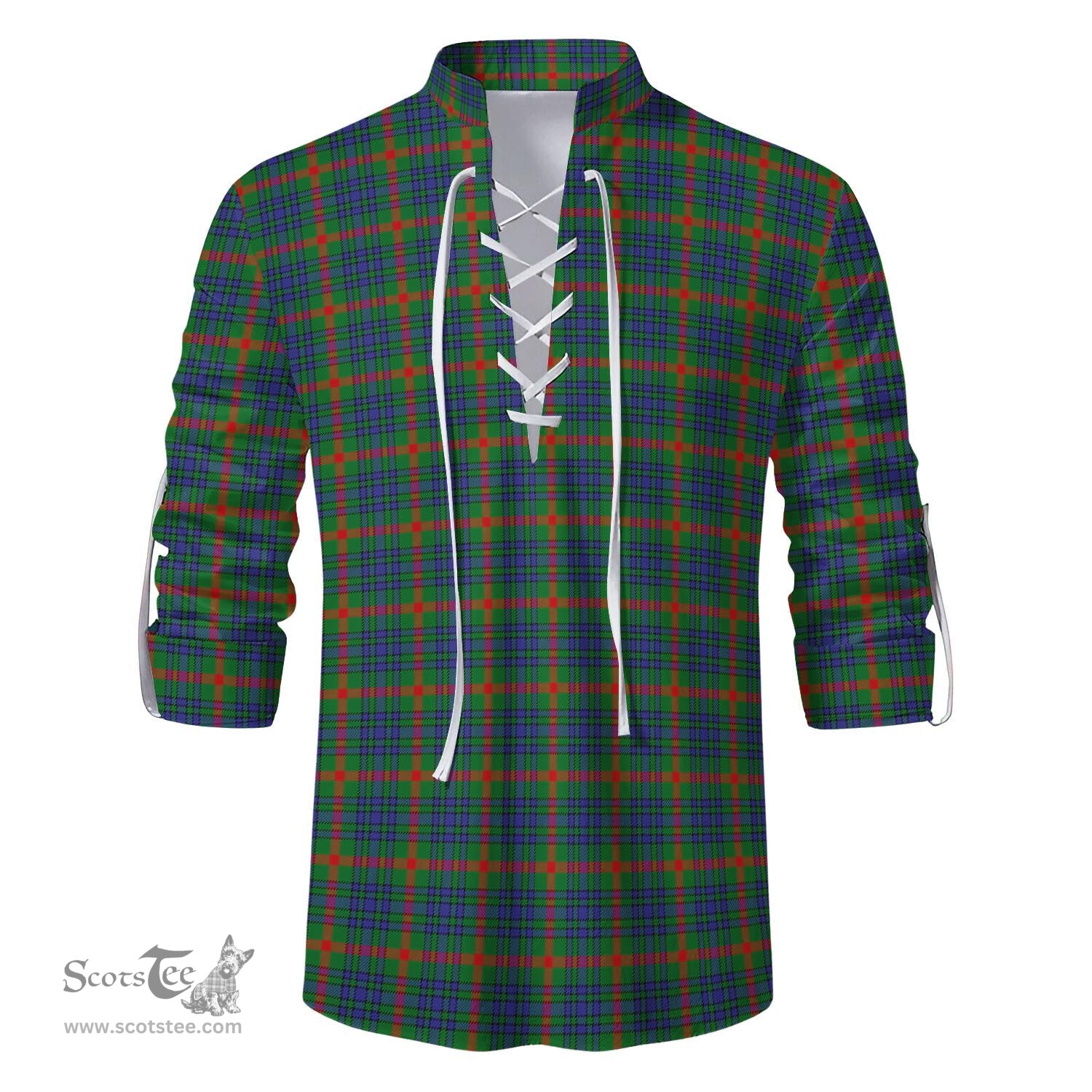 ScotsTee Shop Scottish Aiton Clan Tartan Mens Scottish Jacobite Ghillie Casual Shirt