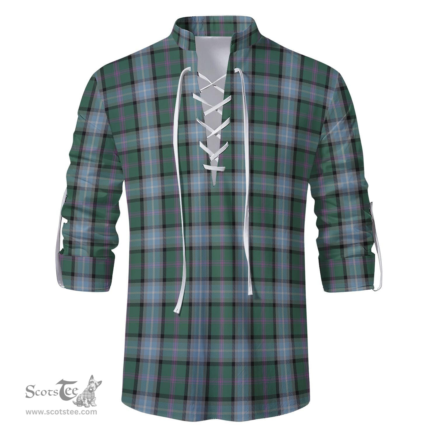ScotsTee Shop Scottish Alexander of Menstry Hunting Clan Tartan Mens Scottish Jacobite Ghillie Casual Shirt