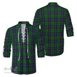 ScotsTee Shop Scottish Armstrong Clan Tartan Mens Scottish Jacobite Ghillie Casual Shirt